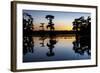 Lake Martin at Sunset with Bald Cypress Sihouette, Louisiana, USA-Alison Jones-Framed Photographic Print