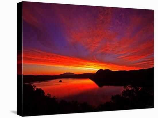 Lake Mashu in Dawn-null-Stretched Canvas