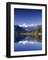 Lake Matheson and Mt.Cook, South Island, New Zealand-Steve Vidler-Framed Photographic Print