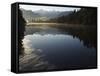 Lake Matheson in the Evening Reflecting Mount Tasman and Aoraki, South Island, New Zealand-Christian Kober-Framed Stretched Canvas