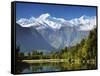 Lake Matheson, Mount Tasman and Mount Cook, Westland Tai Poutini National Park, New Zealand-Jochen Schlenker-Framed Stretched Canvas