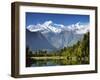 Lake Matheson, Mount Tasman and Mount Cook, Westland Tai Poutini National Park, New Zealand-Jochen Schlenker-Framed Premium Photographic Print