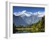 Lake Matheson, Mount Tasman and Mount Cook, Westland Tai Poutini National Park, New Zealand-Jochen Schlenker-Framed Premium Photographic Print