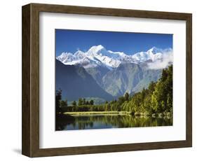 Lake Matheson, Mount Tasman and Mount Cook, Westland Tai Poutini National Park, New Zealand-Jochen Schlenker-Framed Photographic Print