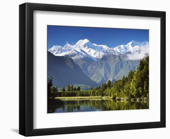 Lake Matheson, Mount Tasman and Mount Cook, Westland Tai Poutini National Park, New Zealand-Jochen Schlenker-Framed Photographic Print