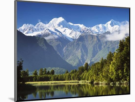 Lake Matheson, Mount Tasman and Mount Cook, Westland Tai Poutini National Park, New Zealand-Jochen Schlenker-Mounted Photographic Print