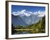 Lake Matheson, Mount Tasman and Mount Cook, Westland Tai Poutini National Park, New Zealand-Jochen Schlenker-Framed Photographic Print