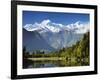 Lake Matheson, Mount Tasman and Mount Cook, Westland Tai Poutini National Park, New Zealand-Jochen Schlenker-Framed Photographic Print