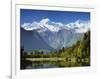 Lake Matheson, Mount Tasman and Mount Cook, Westland Tai Poutini National Park, New Zealand-Jochen Schlenker-Framed Photographic Print