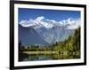 Lake Matheson, Mount Tasman and Mount Cook, Westland Tai Poutini National Park, New Zealand-Jochen Schlenker-Framed Photographic Print