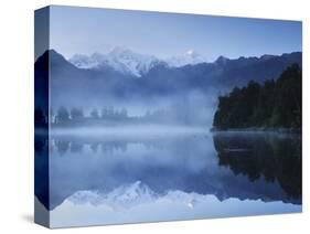 Lake Matheson, Mount Tasman and Mount Cook, Westland Tai Poutini National Park, New Zealand-null-Stretched Canvas