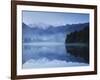 Lake Matheson, Mount Tasman and Mount Cook, Westland Tai Poutini National Park, New Zealand-null-Framed Premium Photographic Print
