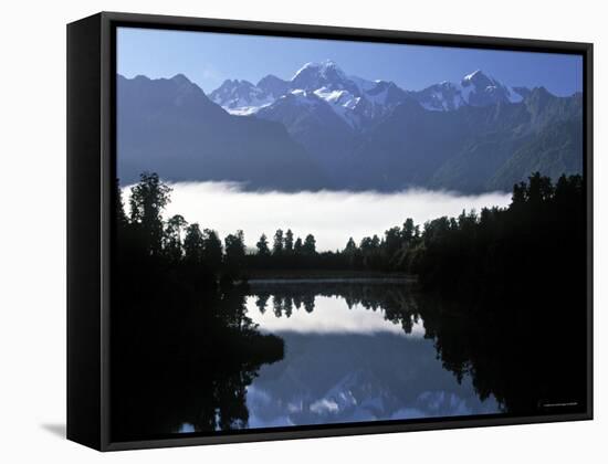 Lake Matheson, Mt. Cook, New Zealand-Peter Adams-Framed Stretched Canvas