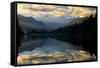 Lake Matheson Perfect Reflection of Mount Cook-null-Framed Stretched Canvas