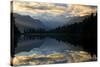 Lake Matheson Perfect Reflection of Mount Cook-null-Stretched Canvas