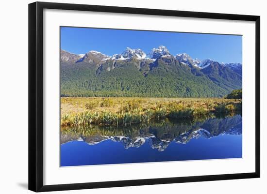 Lake Matheson Reflections, Fiordland National Park, Milford Sound, South Island, New Zealand-Marco Simoni-Framed Photographic Print