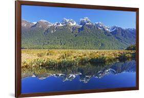 Lake Matheson Reflections, Fiordland National Park, Milford Sound, South Island, New Zealand-Marco Simoni-Framed Photographic Print