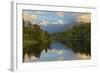 Lake Matheson with Mount Cook and Mount Tasman, West Coast, South Island, New Zealand, Pacific-Stuart Black-Framed Photographic Print