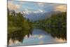 Lake Matheson with Mount Cook and Mount Tasman, West Coast, South Island, New Zealand, Pacific-Stuart Black-Mounted Photographic Print