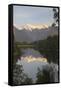 Lake Matheson with Mount Cook and Mount Tasman, West Coast, South Island, New Zealand, Pacific-Stuart Black-Framed Stretched Canvas