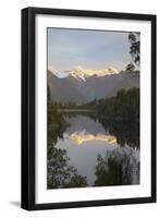 Lake Matheson with Mount Cook and Mount Tasman, West Coast, South Island, New Zealand, Pacific-Stuart Black-Framed Photographic Print