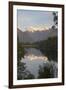 Lake Matheson with Mount Cook and Mount Tasman, West Coast, South Island, New Zealand, Pacific-Stuart Black-Framed Photographic Print