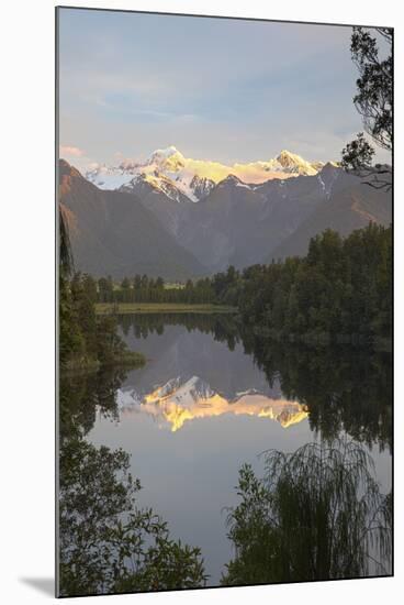 Lake Matheson with Mount Cook and Mount Tasman, West Coast, South Island, New Zealand, Pacific-Stuart Black-Mounted Photographic Print