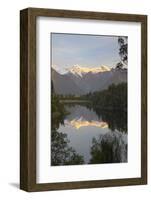 Lake Matheson with Mount Cook and Mount Tasman, West Coast, South Island, New Zealand, Pacific-Stuart Black-Framed Photographic Print