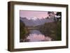 Lake Matheson with Mount Cook and Mount Tasman, West Coast, South Island, New Zealand, Pacific-Stuart Black-Framed Photographic Print