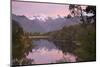 Lake Matheson with Mount Cook and Mount Tasman, West Coast, South Island, New Zealand, Pacific-Stuart Black-Mounted Photographic Print