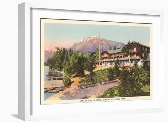 Lake McDonald Hotel, Glacier Park, Montana-null-Framed Art Print