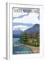 Lake McDonald Lodge - Glacier National Park, Montana-Lantern Press-Framed Art Print