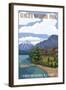 Lake McDonald Lodge - Glacier National Park, Montana-Lantern Press-Framed Art Print