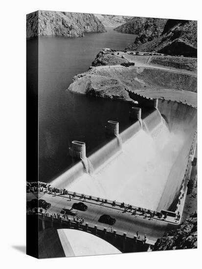 Lake Mead Flowing over Boulder Dam-Philip Gendreau-Stretched Canvas
