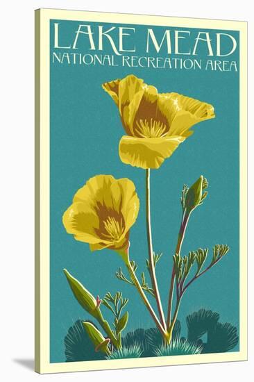 Lake Mead - National Recreation Area - Bear Paw Poppy - Letterpress-Lantern Press-Stretched Canvas