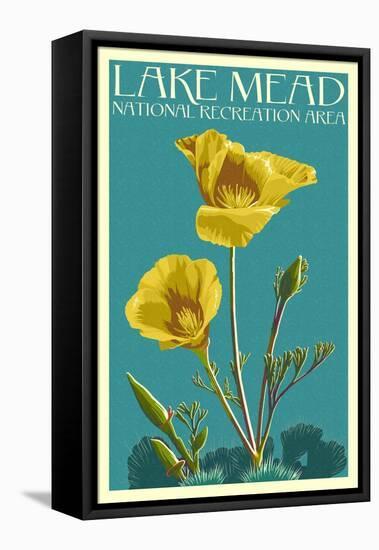 Lake Mead - National Recreation Area - Bear Paw Poppy - Letterpress-Lantern Press-Framed Stretched Canvas