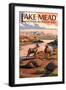 Lake Mead - National Recreation Area - Bighorn Sheep-Lantern Press-Framed Art Print