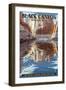 Lake Mead - National Recreation Area - Black Canyon Kayaker-Lantern Press-Framed Art Print