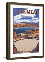 Lake Mead - National Recreation Area - Dam View-Lantern Press-Framed Art Print