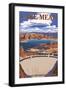 Lake Mead - National Recreation Area - Dam View-Lantern Press-Framed Art Print