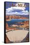 Lake Mead - National Recreation Area - Dam View-Lantern Press-Framed Stretched Canvas