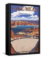 Lake Mead - National Recreation Area - Dam View-Lantern Press-Framed Stretched Canvas