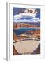 Lake Mead - National Recreation Area - Dam View-Lantern Press-Framed Art Print