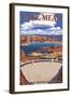 Lake Mead - National Recreation Area - Dam View-Lantern Press-Framed Art Print