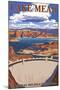 Lake Mead - National Recreation Area - Dam View-Lantern Press-Mounted Art Print