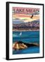 Lake Mead - National Recreation Area - Lake View-Lantern Press-Framed Art Print