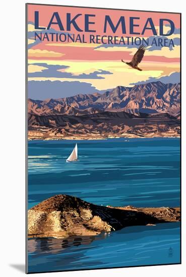 Lake Mead - National Recreation Area - Lake View-Lantern Press-Mounted Art Print