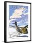 Lake Mead - National Recreation Area - Roadrunner-Lantern Press-Framed Art Print