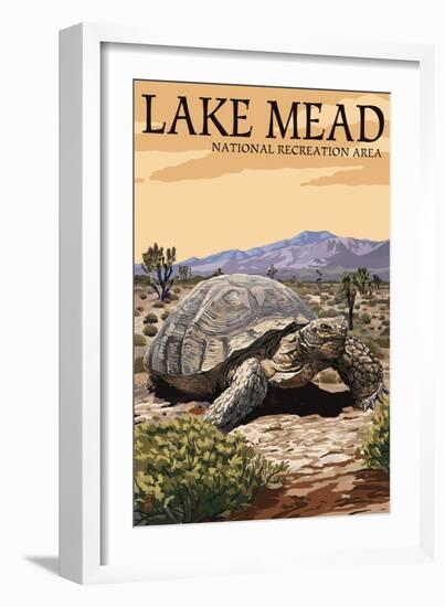 Lake Mead - National Recreation Area - Tortoise-Lantern Press-Framed Art Print