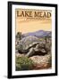 Lake Mead - National Recreation Area - Tortoise-Lantern Press-Framed Art Print